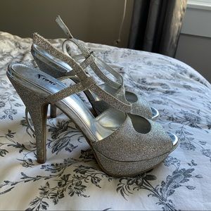 Silver Strappy Heels